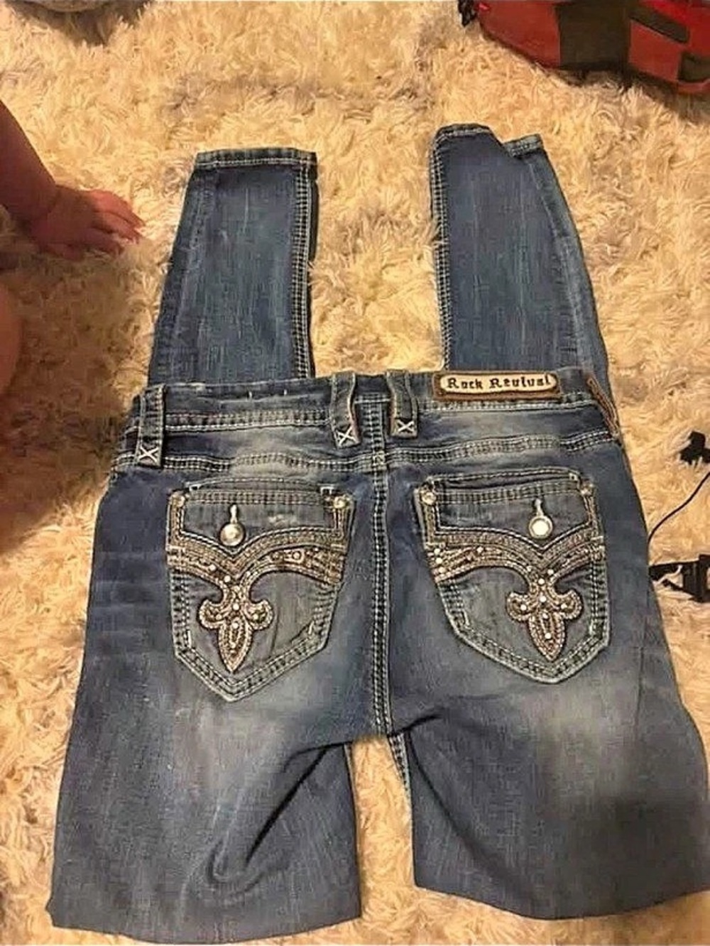 Rock Revival Denim Overalls in Blue